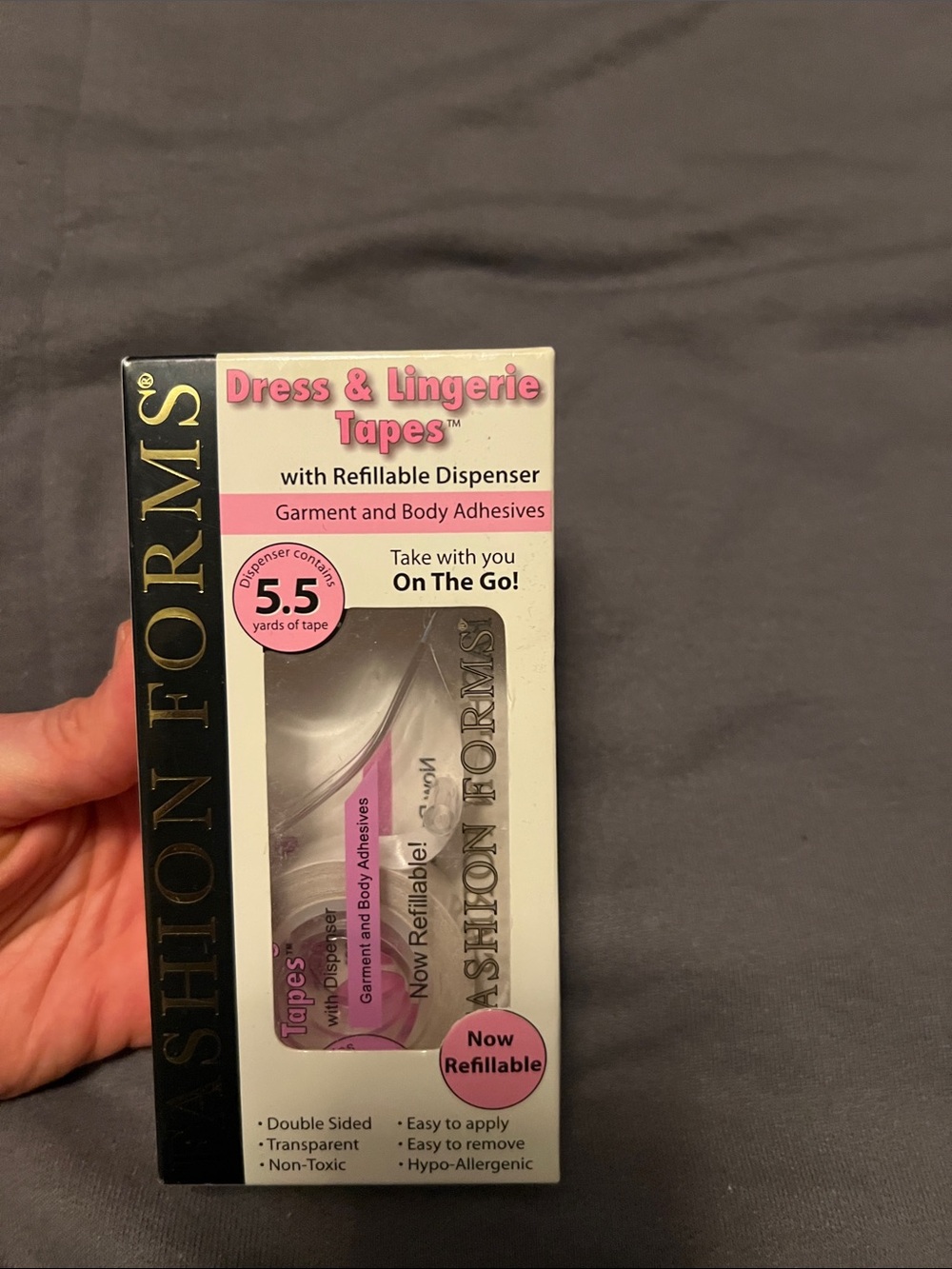 Fashion Forms Dress & Lingerie Tapes Refillable Dispenser - Pink & Clear
